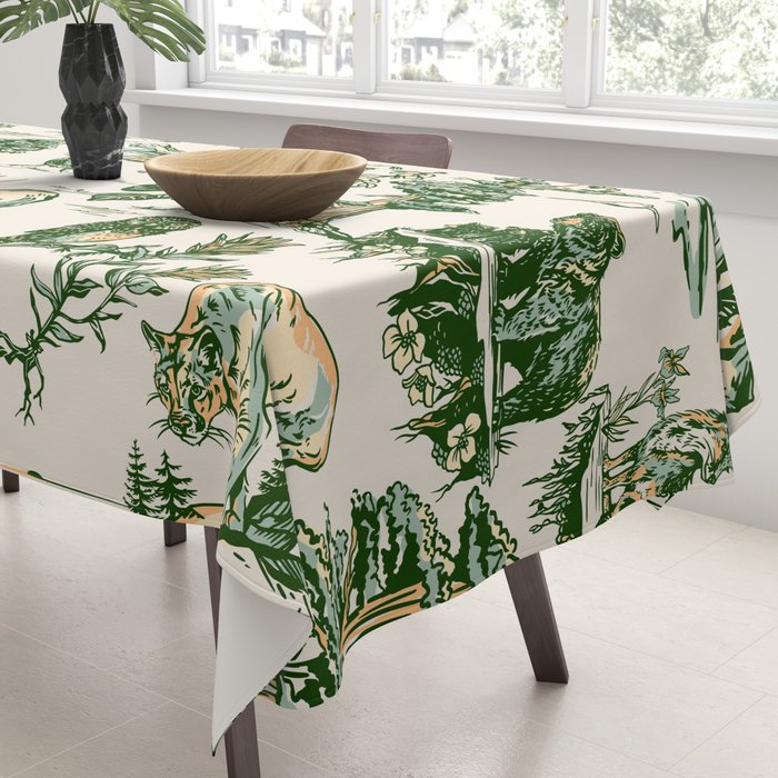 Sequoia National Park California Vintage Travel Art Pattern Tablecloth Gallery Image 3