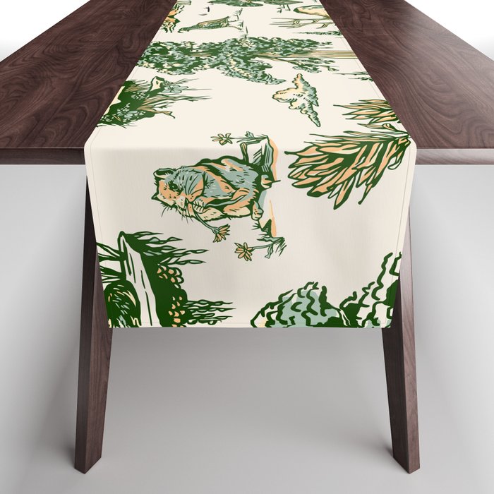 Sequoia National Park California Vintage Travel Art Pattern Table Runner Gallery Image 1
