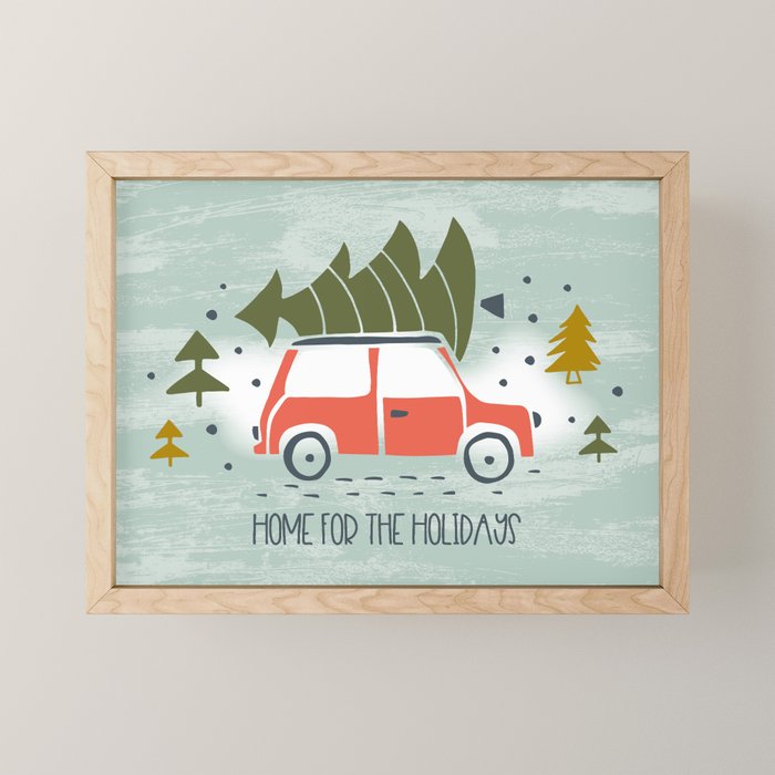 Home For The Holidays Blush Mint Christmas Mini Art Print Gallery Image 1
