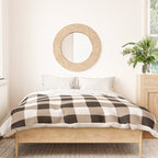Gingham Large Tan Black White Duvet Cover Gallery Image 3
