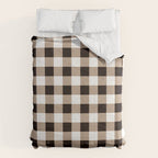 Gingham Large Tan Black White Comforter Gallery Image 6