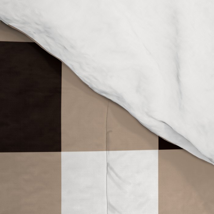 Gingham Large Tan Black White Comforter Gallery Image 4