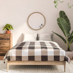 Gingham Large Tan Black White Comforter Gallery Image 3
