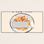 Pasta Lover Club - Italian Spaghetti Illustration Desk Mat Gallery Image 1