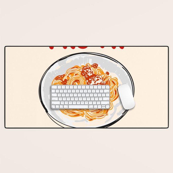 Pasta Lover Club - Italian Spaghetti Illustration Desk Mat Gallery Image 1