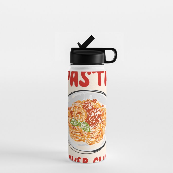 Pasta Lover Club - Italian Spaghetti Illustration Water Bottle Gallery Image 1