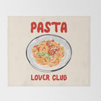 Pasta Lover Club - Italian Spaghetti Illustration Throw Blanket Gallery Image 2