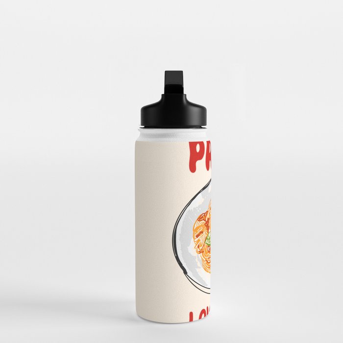 Pasta Lover Club - Italian Spaghetti Illustration Water Bottle Gallery Image 3