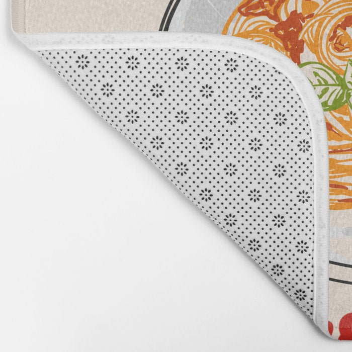Pasta Lover Club - Italian Spaghetti Illustration Bath Mat Gallery Image 2