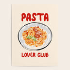 Pasta Lover Club - Italian Spaghetti Illustration Poster Gallery Image 4