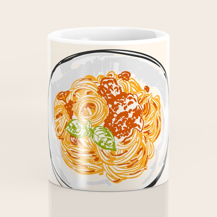 Pasta Lover Club - Italian Spaghetti Illustration Coffee Mug Gallery Image 4