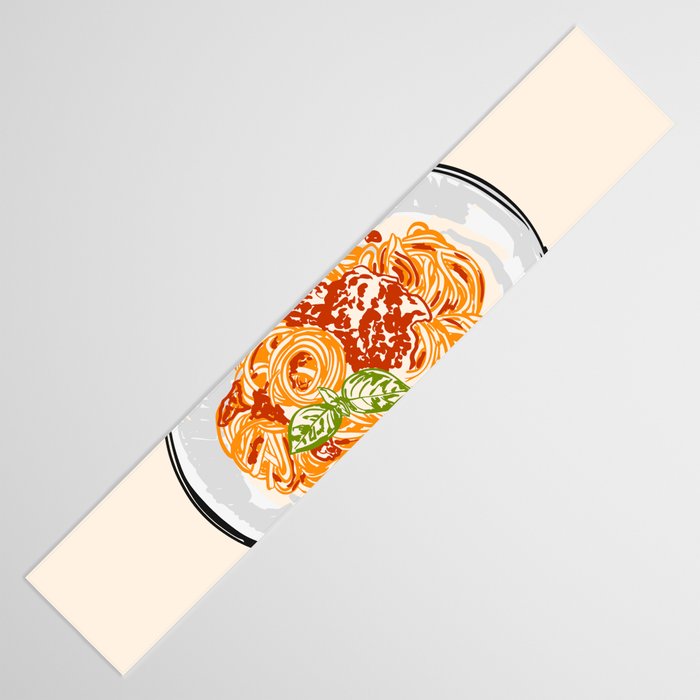 Pasta Lover Club - Italian Spaghetti Illustration Table Runner Gallery Image 3