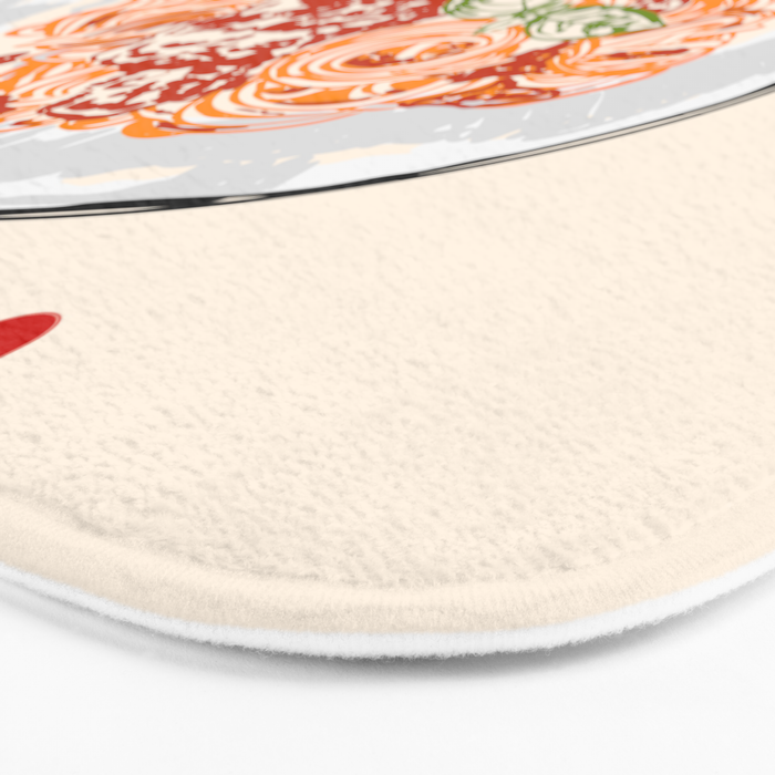 Pasta Lover Club - Italian Spaghetti Illustration Bath Mat Gallery Image 3