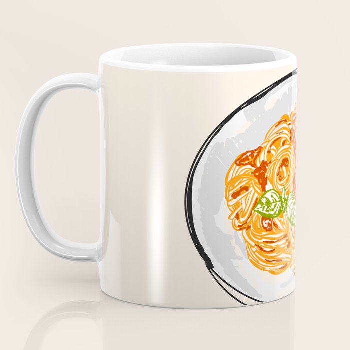 Pasta Lover Club - Italian Spaghetti Illustration Coffee Mug Gallery Image 3