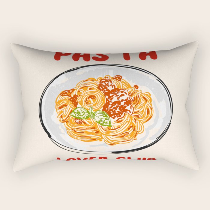 Pasta Lover Club - Italian Spaghetti Illustration Rectangular Pillow Gallery Image 2