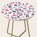 Pink and Blue Floral Tapestry, Poppy Seamless Pattern Side Table Gallery Image 2