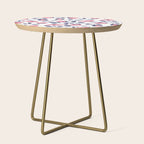 Pink and Blue Floral Tapestry, Poppy Seamless Pattern Side Table Gallery Image 1