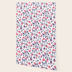 Pink and Blue Floral Tapestry, Poppy Seamless Pattern Wallpaper Gallery Image 2