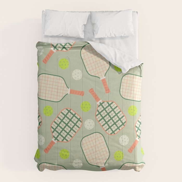 Retro Pickleball Pattern Comforter Gallery Image 1