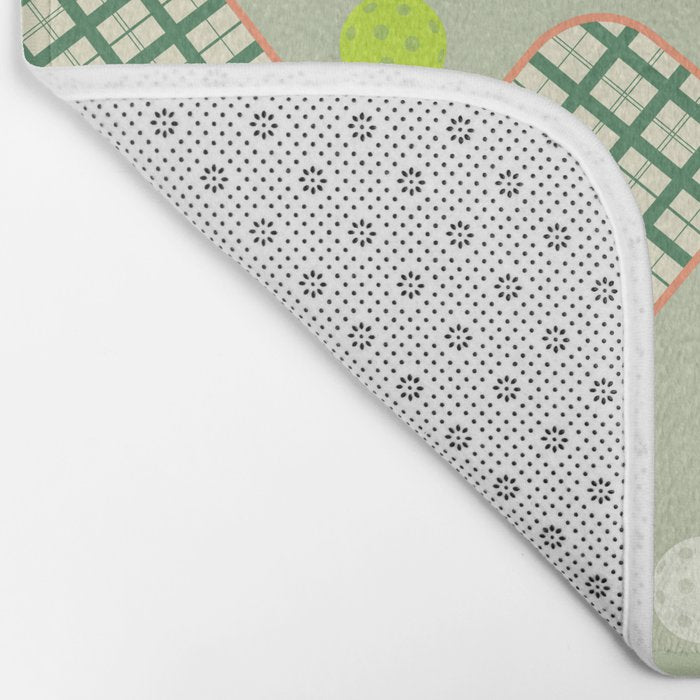 Retro Pickleball Pattern Bath Mat Gallery Image 2