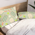 Retro Pickleball Pattern Pillow Sham Gallery Image 2