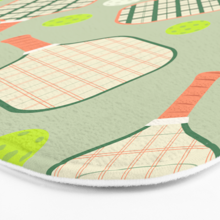 Retro Pickleball Pattern Bath Mat Gallery Image 3