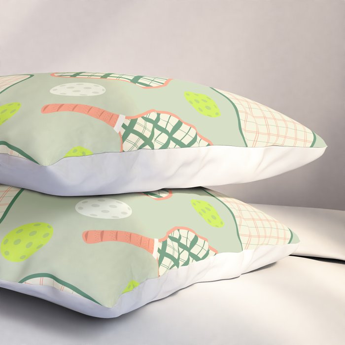 Retro Pickleball Pattern Pillow Sham Gallery Image 3