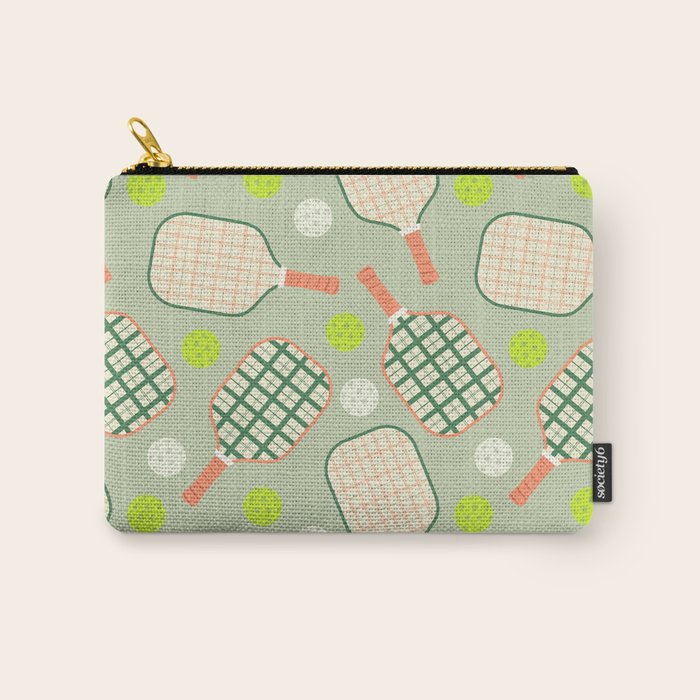 Retro Pickleball Pattern Carry All Pouch Gallery Image 1