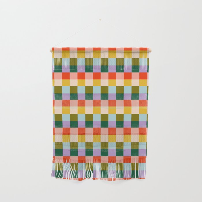 Checkered Rainbow Retro Vibe  Wall Hanging Gallery Image 1