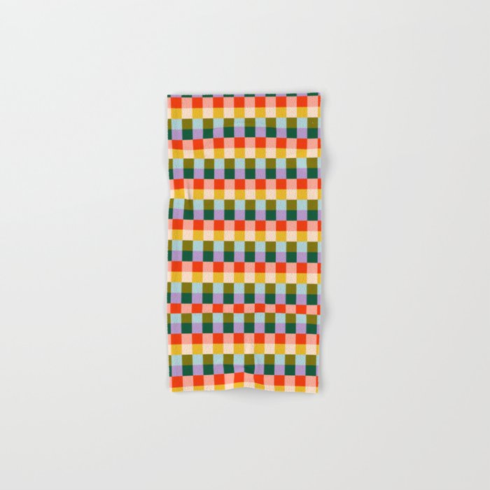 Checkered Rainbow Retro Vibe  Bath Towel Gallery Image 1