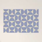 Mid Century Abstract Geometric Pattern in Blue Welcome Mat Gallery Image 1