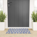 Mid Century Abstract Geometric Pattern in Blue Welcome Mat Gallery Image 3