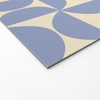Mid Century Abstract Geometric Pattern in Blue Welcome Mat Gallery Image 2