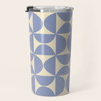 Mid Century Abstract Geometric Pattern in Blue Travel Mug Gallery Image 3