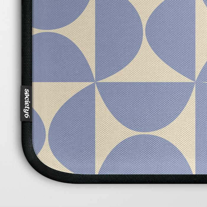 Mid Century Abstract Geometric Pattern in Blue Laptop Sleeve Gallery Image 3
