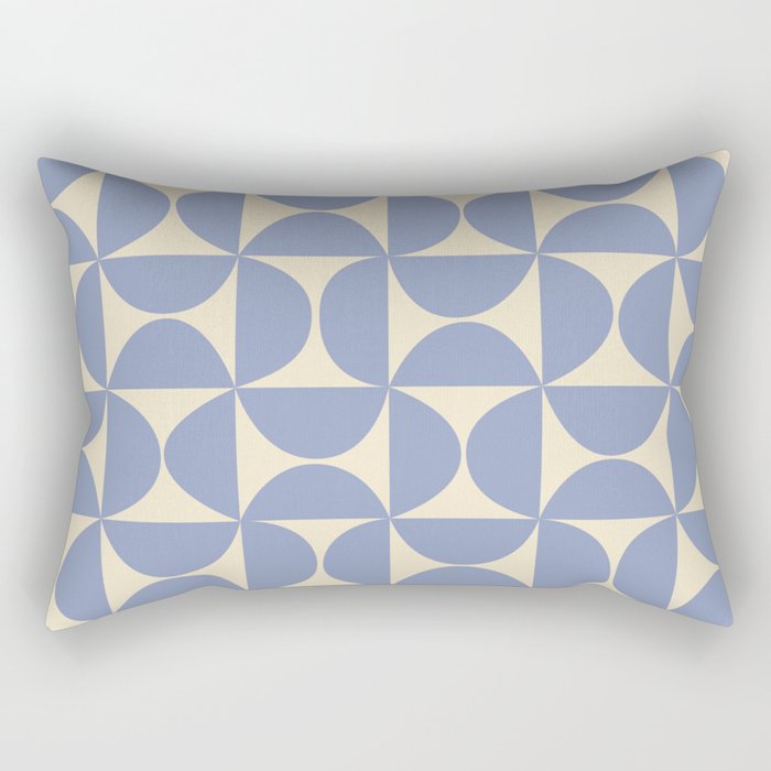 Mid Century Abstract Geometric Pattern in Blue Rectangular Pillow Gallery Image 1
