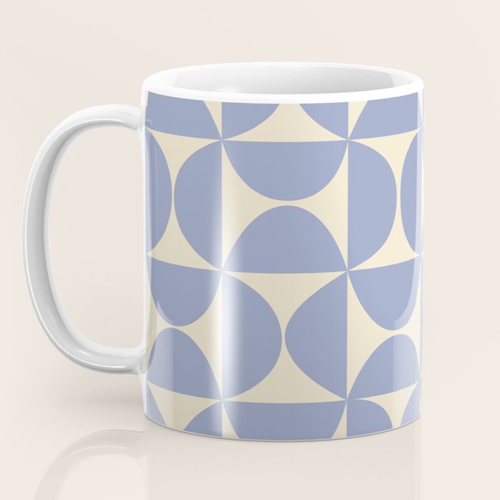 Mid Century Abstract Geometric Pattern in Blue Coffee Mug Gallery Image 3