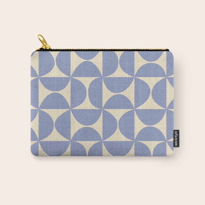 Mid Century Abstract Geometric Pattern in Blue Carry All Pouch Gallery Image 1