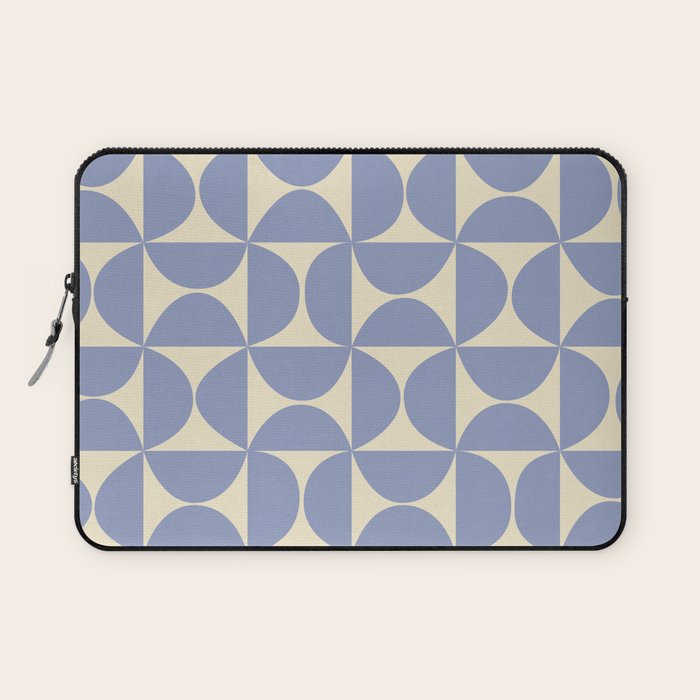 Mid Century Abstract Geometric Pattern in Blue Laptop Sleeve Gallery Image 1