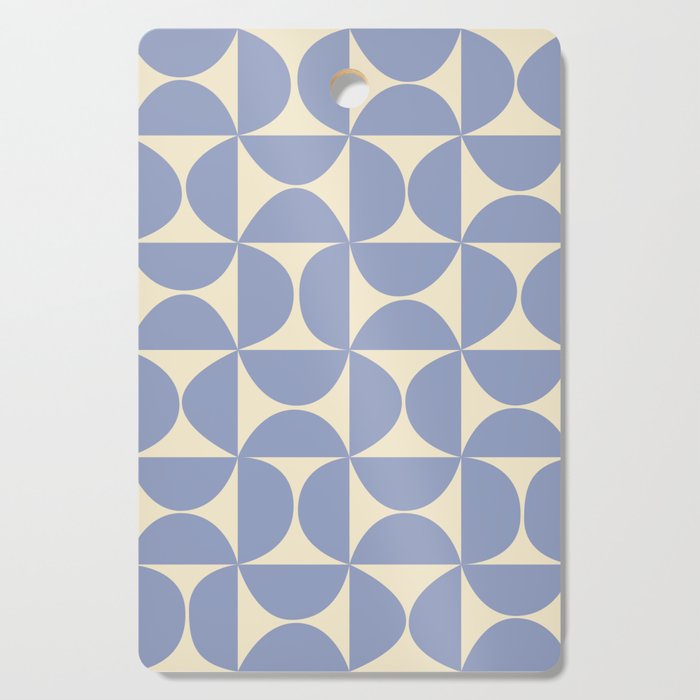 Mid Century Abstract Geometric Pattern in Blue Cutting Board Gallery Image 1