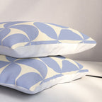 Mid Century Abstract Geometric Pattern in Blue Pillow Sham Gallery Image 3