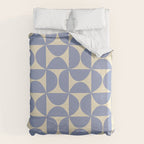 Mid Century Abstract Geometric Pattern in Blue Duvet Cover Gallery Image 6