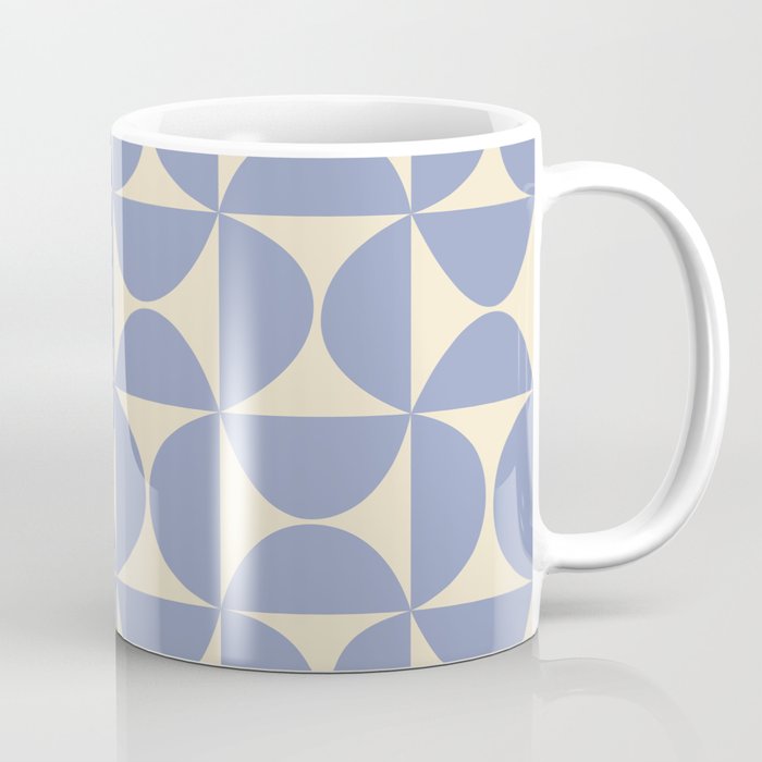 Mid Century Abstract Geometric Pattern in Blue Coffee Mug Gallery Image 1