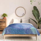 Fall Apple Orchard Painting in Cobalt Blue Comforter Gallery Image 3