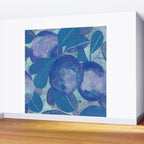 Fall Apple Orchard Painting in Cobalt Blue Wall Mural Gallery Image 2