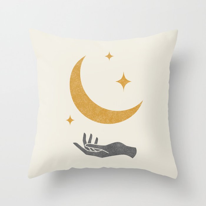 Moonlight Hand Throw Pillow Gallery Image 1