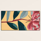 Rose Stem with Dusty Blue Leaves Desk Mat Gallery Image 3