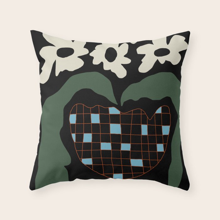 Floral fun night Throw Pillow Gallery Image 6