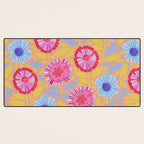 Folk Floral Blossoms in Pastel Pink Desk Mat Gallery Image 3