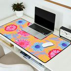 Folk Floral Blossoms in Pastel Pink Desk Mat Gallery Image 2